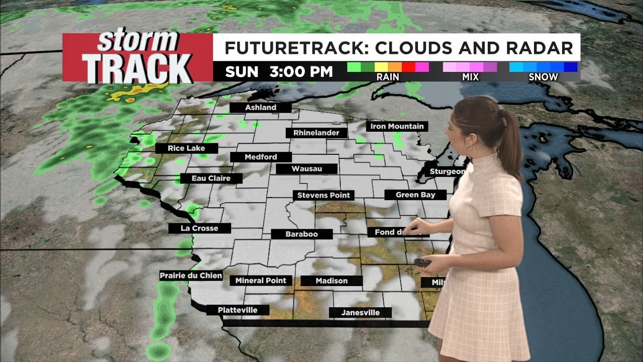 Cloudy and breezy afternoon with rain chances late - YouTube