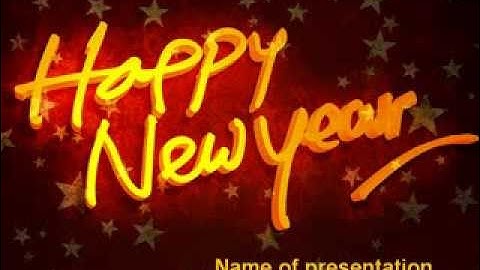 Happy New Year Theme PowerPoint Template by PoweredTemplate.com