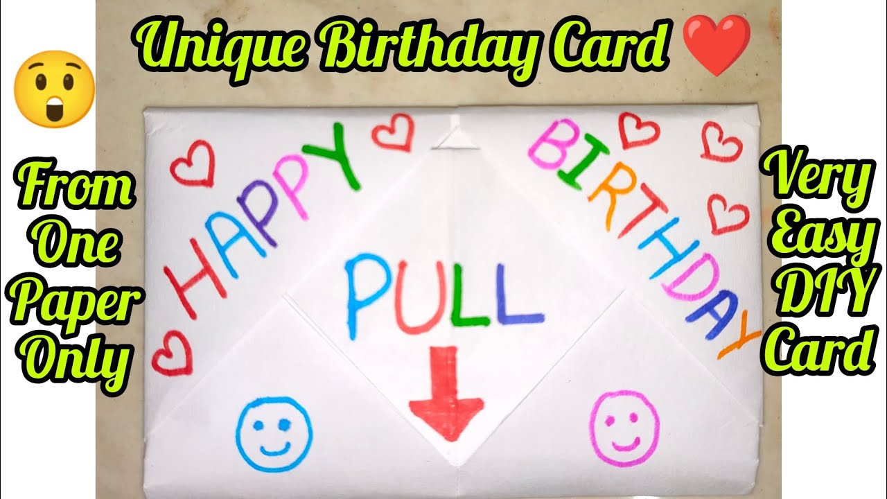DIY Unique Birthday Card Making || Very Easy to Make || Using One A4 Size Paper Only ||