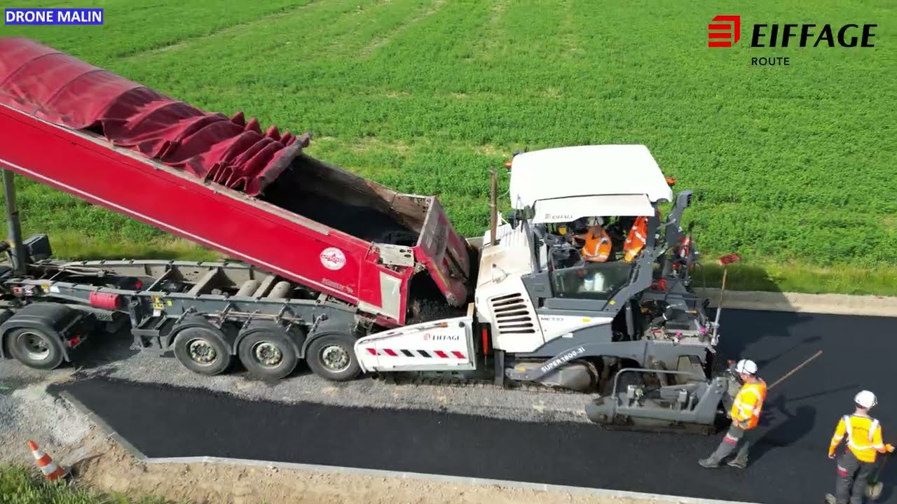 Chantiers de travaux publics filmés par un drone