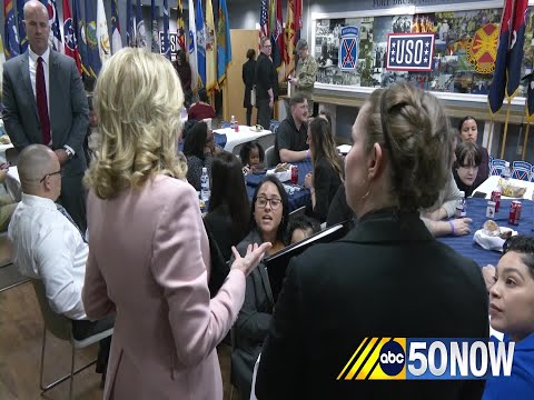 First Lady Dr. Jill Biden visits Fort Drum, discusses military spouse employment rates