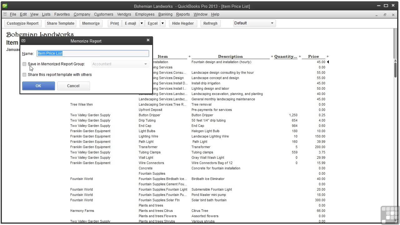 21 06 Saving Customized Reports | Quickbooks pro 013