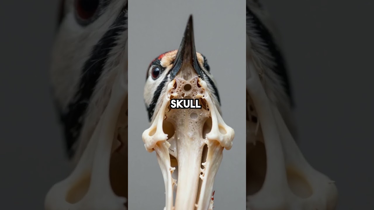 Woodpecker = nature's crash test dummy 🤯 