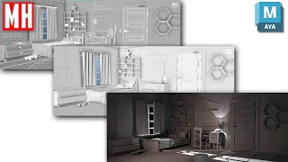 3D Modeling a complete room scene in Maya 2024 | Part #2 of 4 ( 4K Video )
