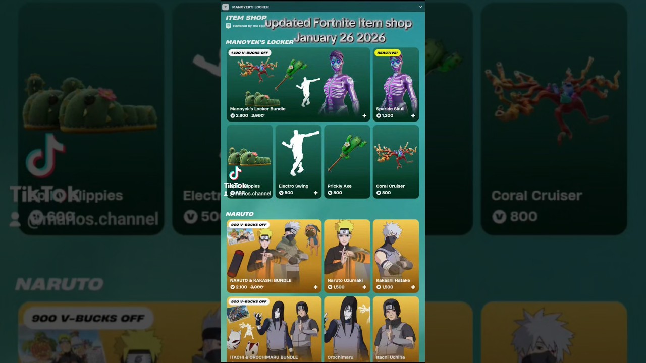 updated fortnite item shop 