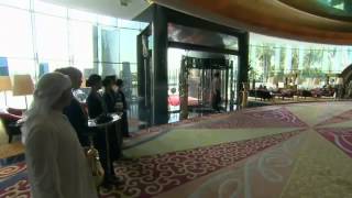 Roger Federer and Novak Djokovic on top of the Burj Al Arab Hotel