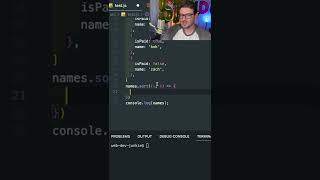 How to sort objects in Javascript using array,sort #shorts