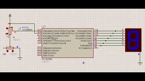 Potentiometer displaying level - 7 segment display using PIC microcontroller