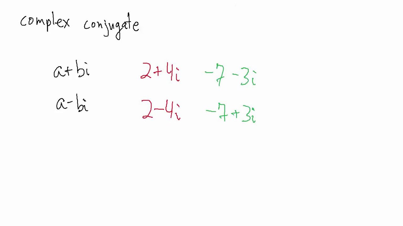Complex Numbers Conjugate Examples And Notation YouTube