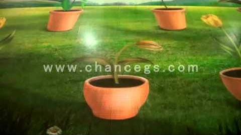 Interactive floor watering flower effect