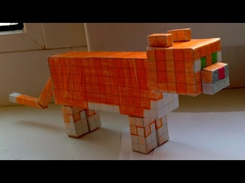 Оригами майнкрафт кот