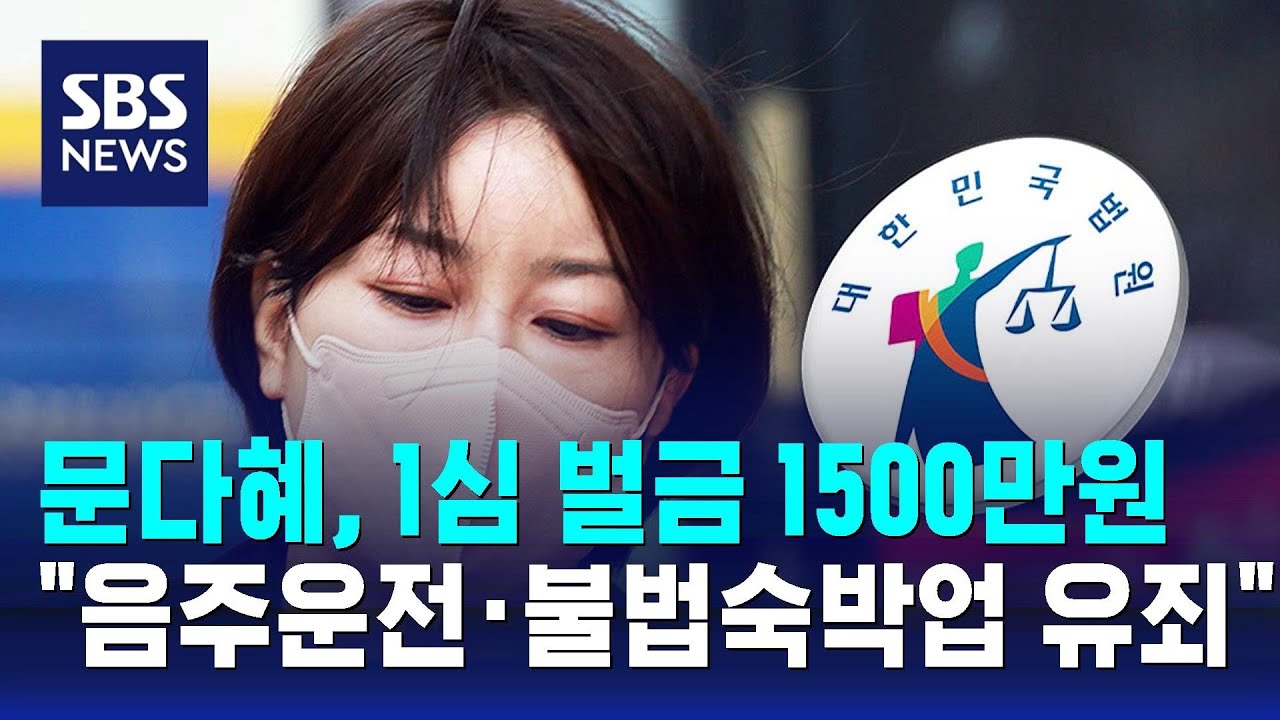 문다혜, 1심 벌금 1500만원…"음주운전·불법숙박업 유죄" / SBS