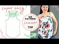 EASIEST TOP - just 1 pattern piece to make it! PILLOWCASE top (or dress) - EASY drafting and sewing!