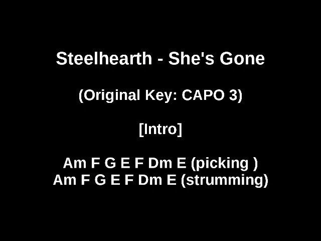 Steelheart- she's gone chords and lyrics... class=
