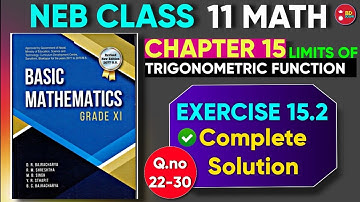 Solution of Exercise 15.2 (Question No.22-29) Limits of Trigonometric Function Class 11 | Limit 11