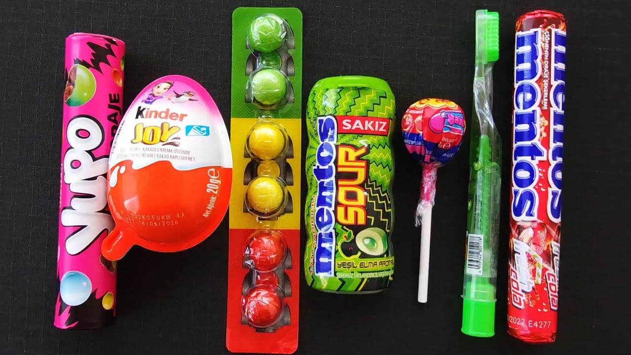 Colorful Chocolate Surprise Eggs with Rainbow Gum and Sour Candy | Satisfying No Talking