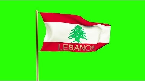 Lebanon Flag With Title Waving In The Wind. Looping Sun Rises Style. Animation L Stock Animation