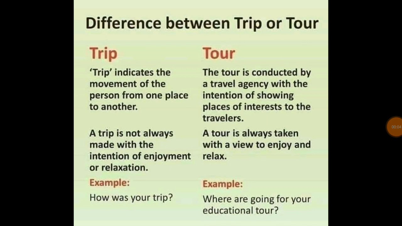 diferencia entre trip y tour
