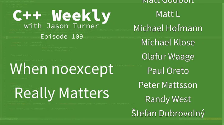 C++ Weekly - Ep 109 - When noexcept Really Matters