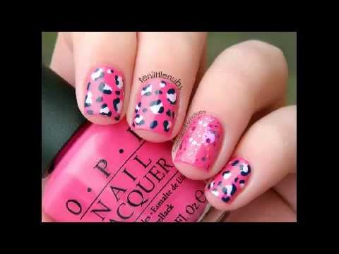 Diseño de Uñas Animal Print Rosa - YouTube