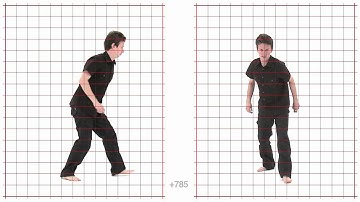 Walk Limp Young Adult Male: Grid Overlay - Animation Reference Body Mechanics
