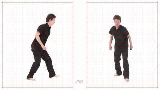 Walk Limp Young Adult Male Grid Overlay - Animation Reference Body Mechanics