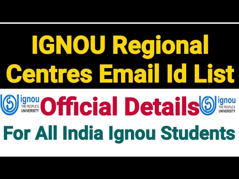 Email ID of All Regional Centres of Ignou | Official Details