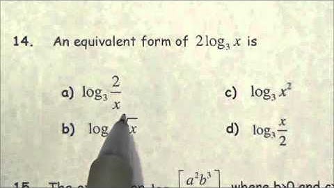 Math 30-2 Logarithms Review MC#14
