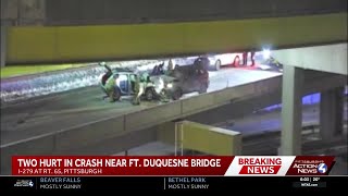 Two hurt in crash near Ft. Duquesne Bridge