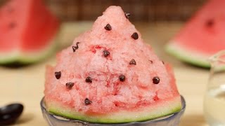 Watermelon Kakigori (Shaved Ice Recipe) | Cooking with Dog