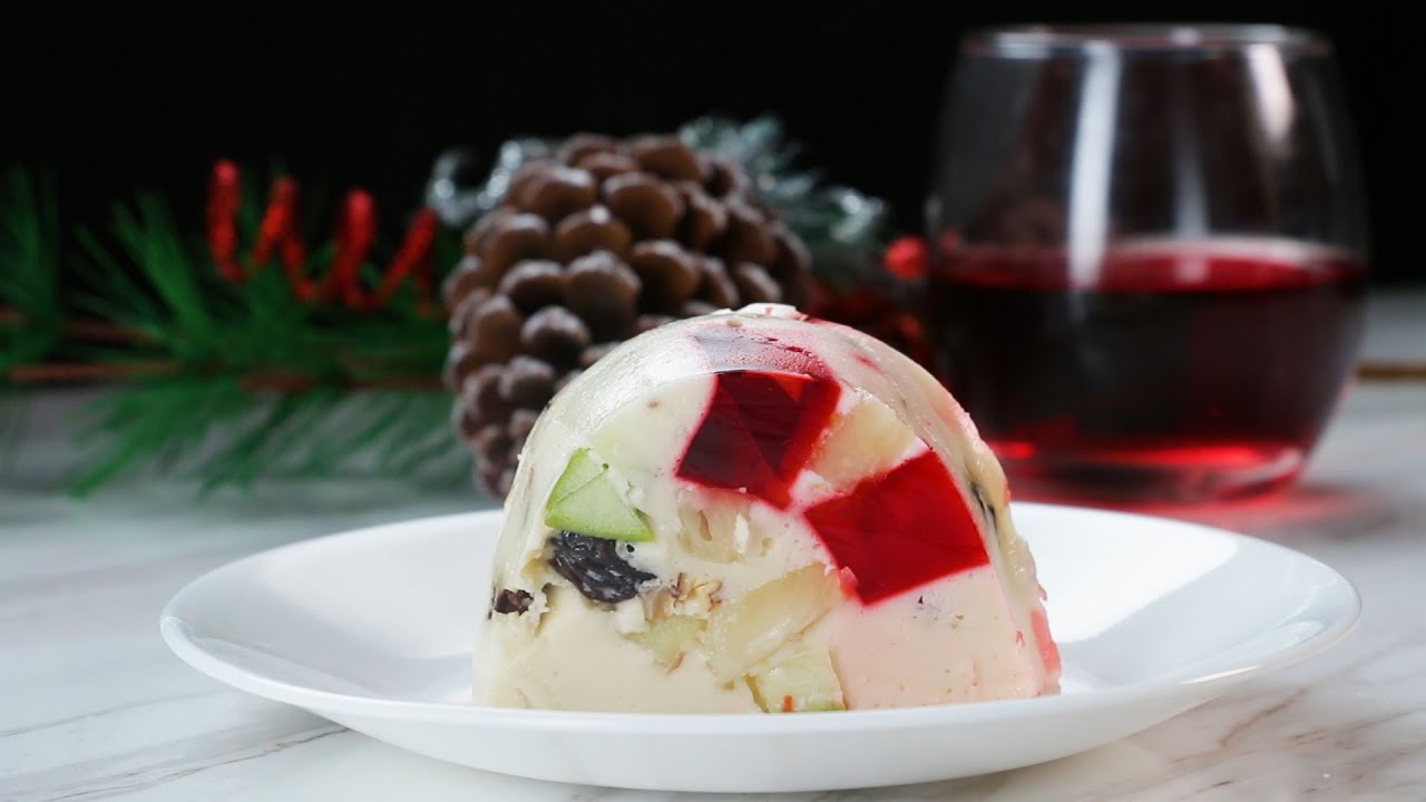 Gelatina de ensalada de manzana comida barata para casamento