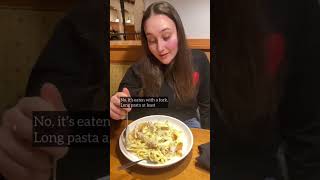 My cousin from Italy gives us her opinion on the Olive Garden! screenshot 1