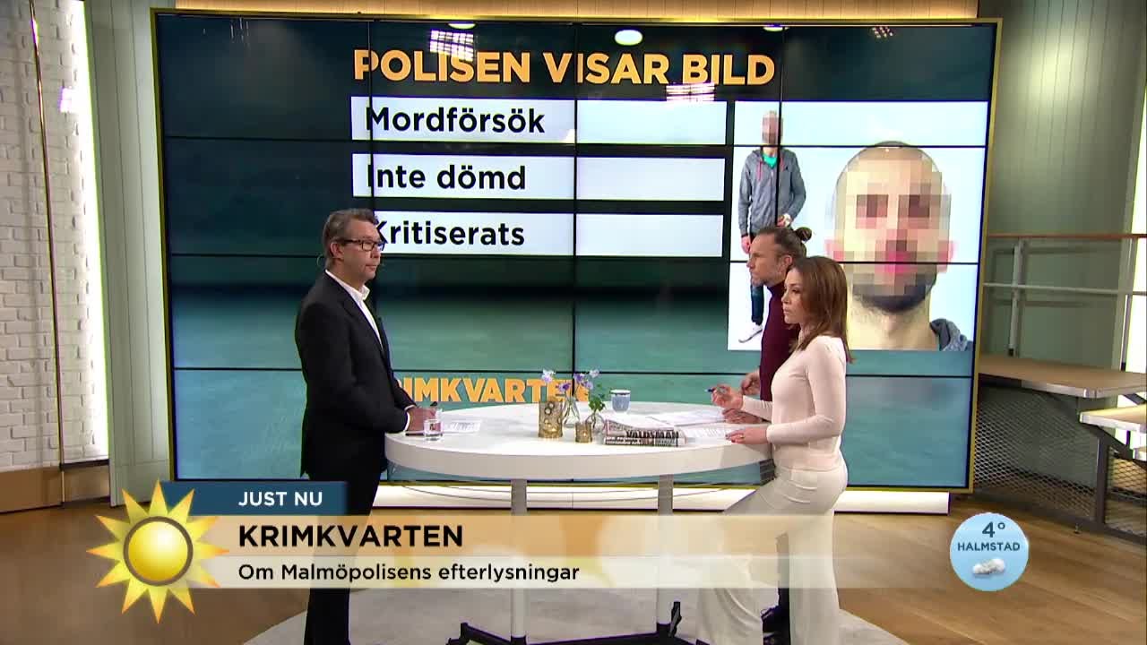 Malmöpolisen publicerar bild på misstänkt knivman - Nyhetsmorgon (TV4)