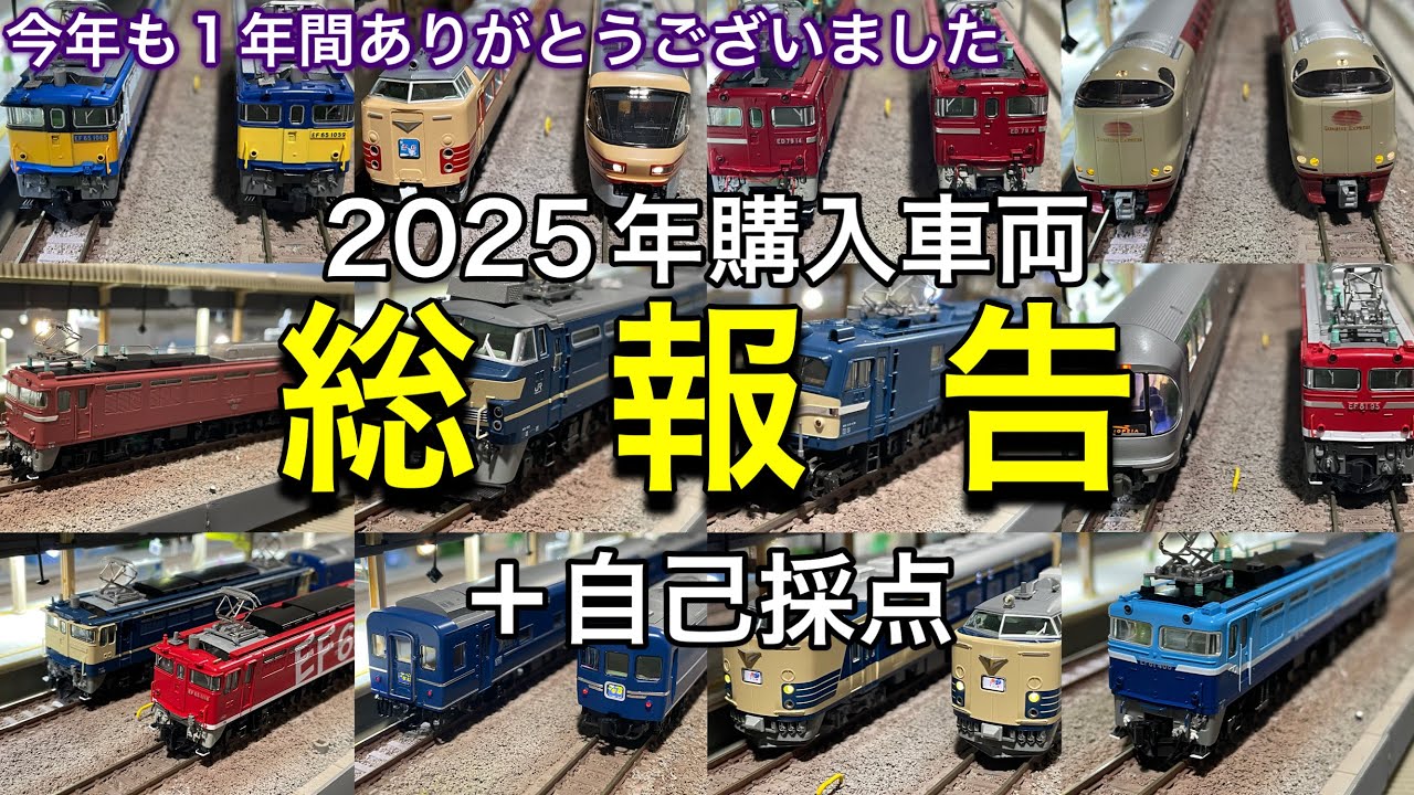 2025年に購入した鉄道模型（Nゲージ）を報告＆自己採点します。今年も1年間ありがとうございました。KATO　TOMIX　EF81、EF65、EF66、ED79、485系、583系、285系など