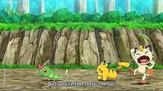 Pikachu & Meowth Funny moment in Aim to be a Pokemon Master Episode 6
