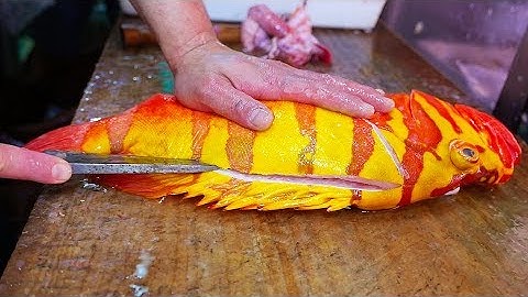Nhật Bản mon ăn đường phố - Cá mú lớn sashimi Hải sản Okinawa
