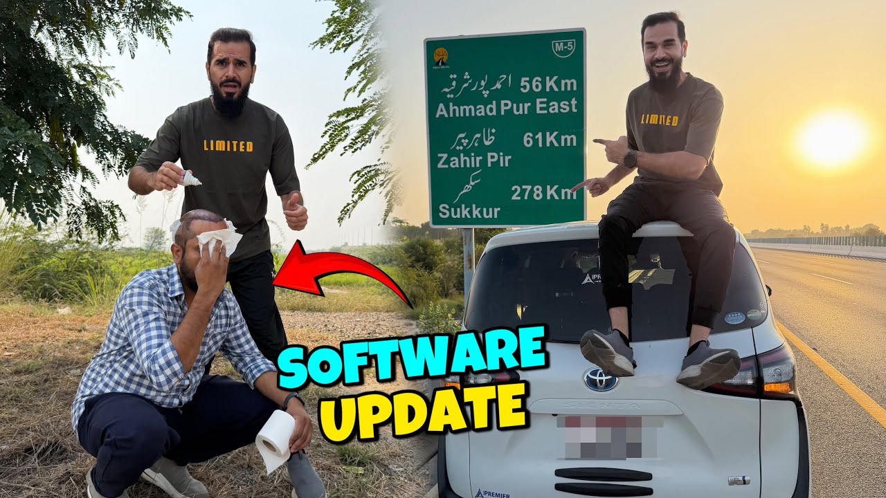⁣Lahore se Karachi ka safar 🚙 aur Raastey mein basit ka software update kardia 😂