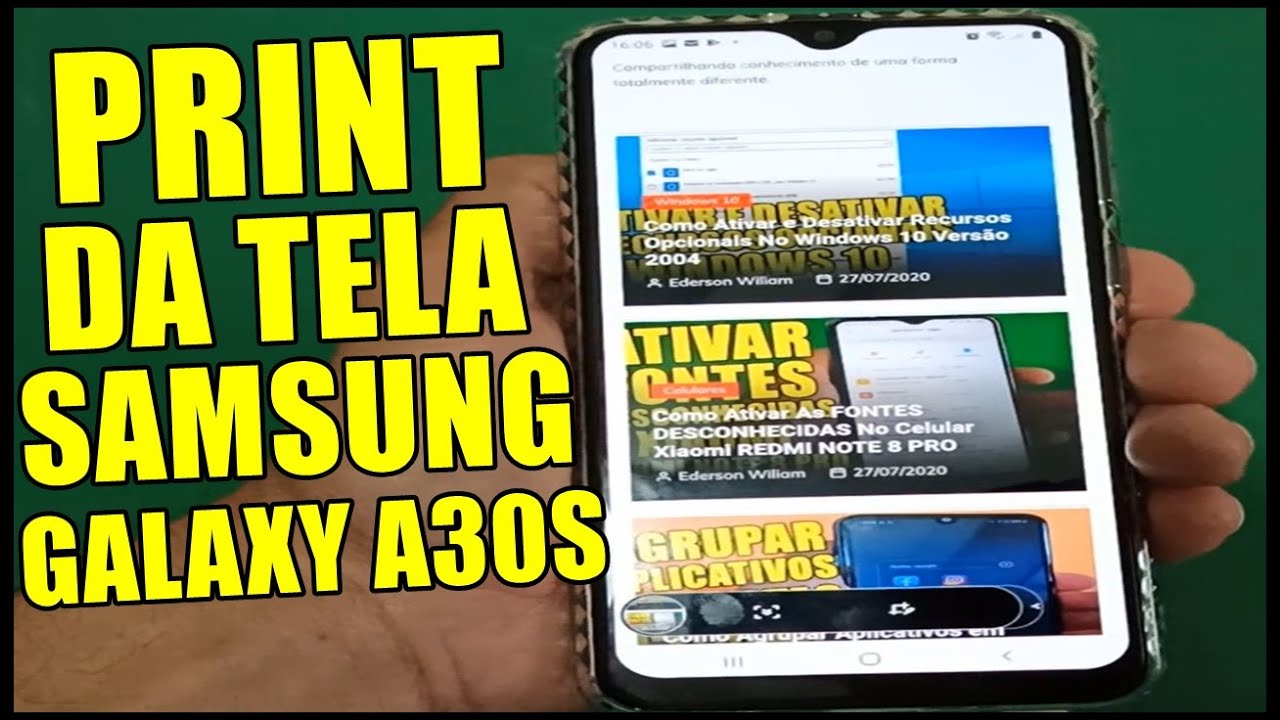 Como Tirar Print Da Tela Do Celular Samsung Galaxy A30s YouTube