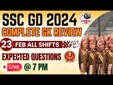 SSC GD GK Review 2024 | SSC GD 23 FEB All Shift GK Review | Parmar SSC
