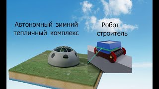 Робот строитель. Проект автономный зимний тепличный комплекс возведённый роботом строителем. 136Мб.