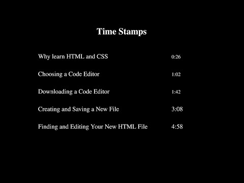 HTML: Getting Started in an Editor