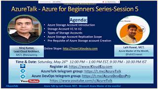 AzureTalk | Azure for Beginners Series | Session5 | Azure Storage Account