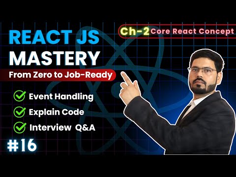 React JS Mastery: Ch 2 – Event Handling In React | part-2 | Core React Concept | #ep16