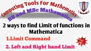 How to find limit in mathematica|How to find left and right hand limit in mathematica
