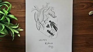 Father day pencil sketch easy step by step / father's day drawing for kids