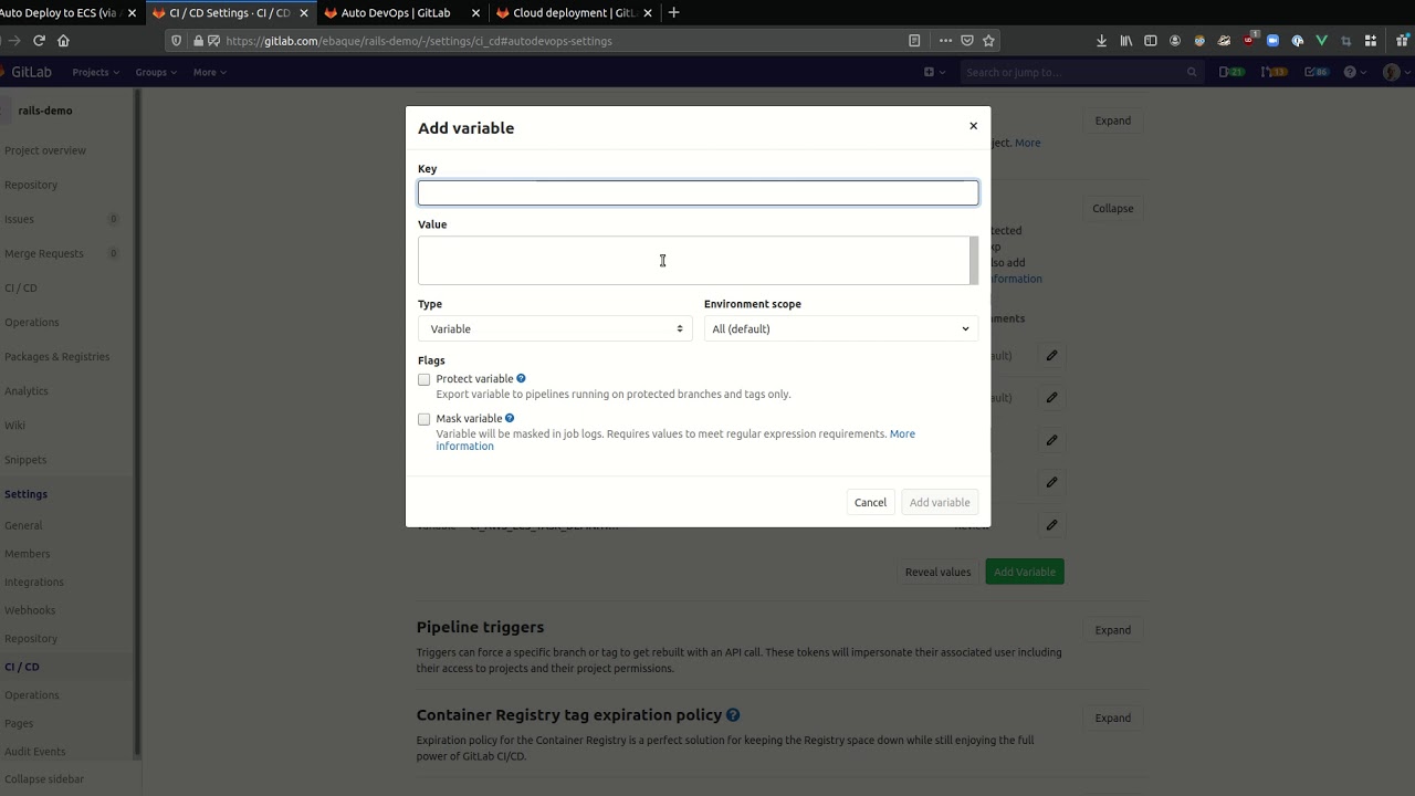 13.0 - Auto Deploy to ECS (via Auto DevOps) - YouTube