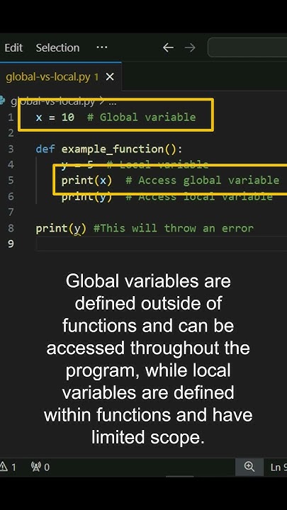 Global vs Local variables in #Python #shorts #coding - YouTube