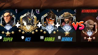 KABAJI TRACER + ACE + SUPER REIN + DERREK VS KEVINDURANT DOOMFIST [ OVERWATCH SEASON 22 TOP 500 ]