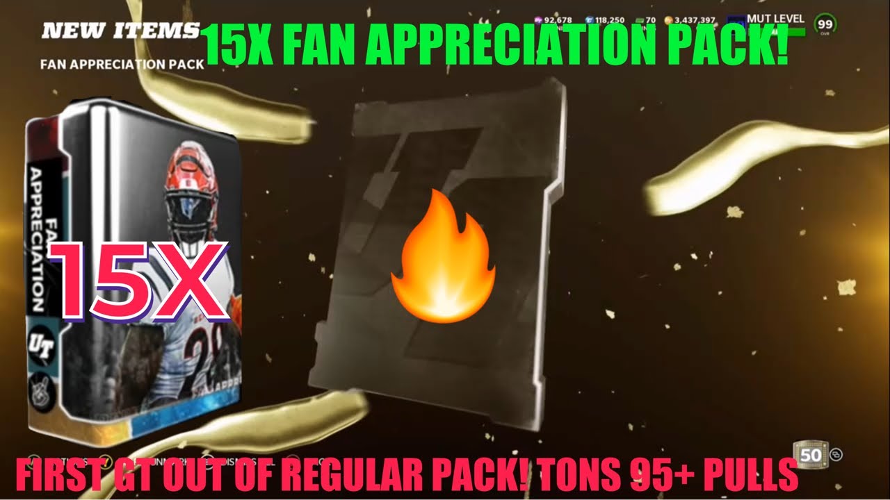 15X FAN APPRECIATION PACK! FINALLY GOLDEN TICKET PULL, TONS 94+ MADDEN