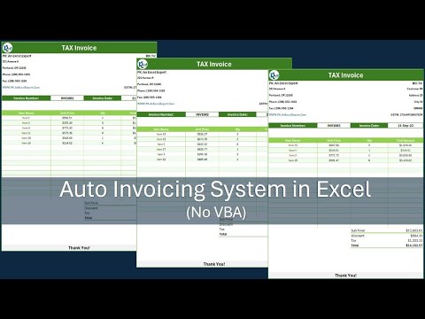 Auto Invoicing in Excel using Formula (No VBA) | Step by Step tutorial
